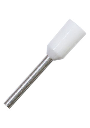 Dinkle DN00510D, Наконечник L = 10.0 мм (Lобщ.= 16.0 мм), обжим на провод сеч. 0.5 кв.мм (20AWG), белый изо наконечники втулочные