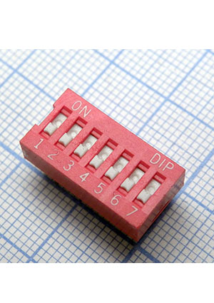 DIPTRONICS DSR-07-V, SWD-07 obsolete -07N DIP-переключатели