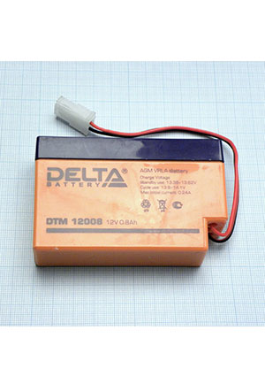 DELTA DTM 12008, 12В  0.8АЧ аккумуляторы свинцовые