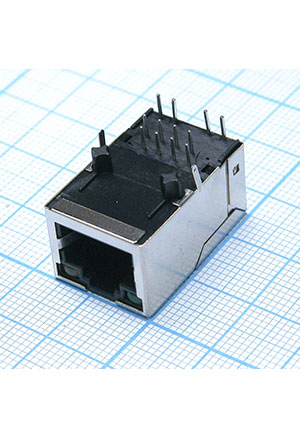 CZT TJ8P8C розетка в плату TS-50021-1, RJ45 разъемы телефонные и сетевые