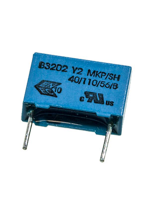 TDK EPCOS B32021A3222M, фильтр Y2 0.0022uF 20% 300Vac e:10mm конденсаторы помехоподавляющие