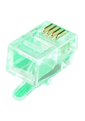 Connfly TP4P4C (DS1121-01), Вилка телефонная RJ9 для многожильного провода разъемы телефонные и сетевые