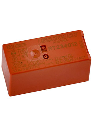 4-1393243-6, ���� ������������ �������������� 2 ��������. 12VDC, 8A/250VAC DPDT �� �����