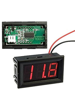 Китай V27T-DL (97671), Вольтметр 3.2-30V (красный) цифровые головки