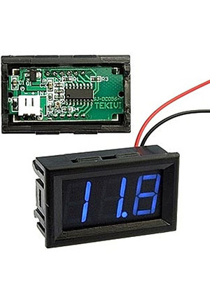 Китай V27T-DL (97670), Вольтметр 3.2-30V (синий) цифровые головки