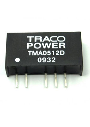 TMA 0512S, ��������������� DC/DC �� �������� ����� ���� 5� ����� 12� 0.08A 1�� 4-Pin SIP