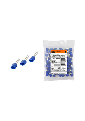 TDM electric SQ0521-0008, НШВИ2, изол.втул.наконечник на два провода 2,5х10 фиолет. (100 шт) наконечники втулочные
