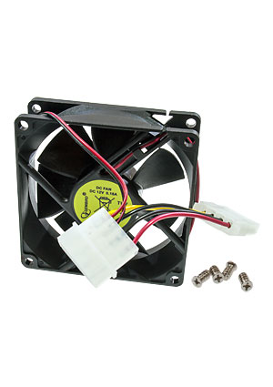FANCASE-4, ����������,  80x80x25, ������, 4 pin Molex, ������ 30 ��