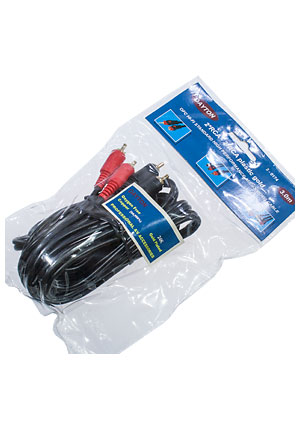 3-0174-3.0, ���� A/V 2-2 RCA plastic-gold, d=4 ��, 3.0 �