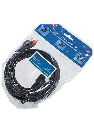 3-0331-5.0, ���� A/V 2-2 RCA plastic-gold, d=4 ��, 5.0 �