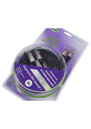 3-0316-3.0, ���� A/V 2-2 RCA �etal-gold, d=6 ��, 3.0 �, �������