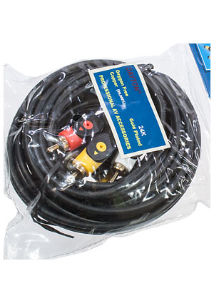 3-0333-3.0, ���� A/V 3-3 RCA plastic-gold, d=4 ��, 3.0 �