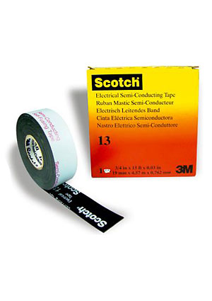 3M Scotch 13 19mm, самослипающаяся полупроводящая лента, 19мм х 4,5м клейкая лента, изолента