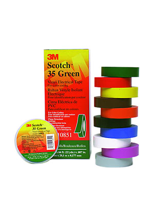 3M Scotch 35 brown, изолента высшего класса коричневая, 19мм х 20м х0,18мм клейкая лента, изолента