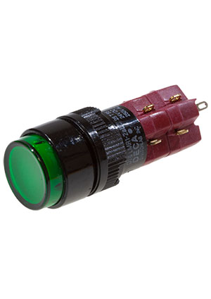 DECA D16LMR1-2ABJG, кнопка без фиксации 250В/5А, LED подсветка 12В кнопки с подсветкой