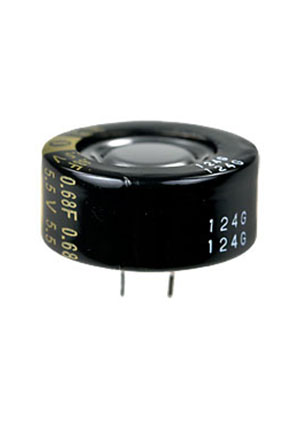 Panasonic EECRF0H684N, ионистор 0.68Ф 5.5В -40+85C серия RG радиальные выводы суперконденсаторы, ионисторы