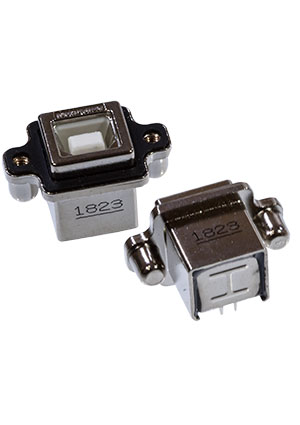 AMPHENOL MUSB-D111-M1, Разъем, USB-коннектор, 1.5 A, 12 VDC. Rugged USB-B rght anglinin разьемы USB
