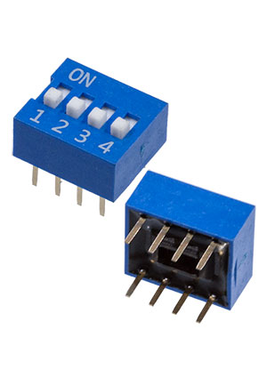 Gangyuan DS-04B-V, DIP переключатель 4 поз. (= SWD 1-4 ВДМ 1-4 and =DS-04BBU-G) DIP-переключатели