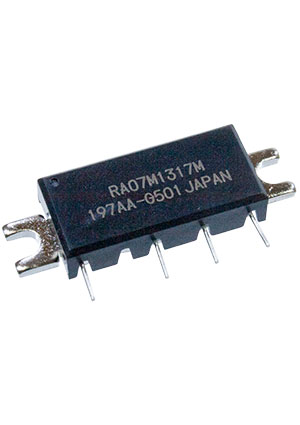 Mitsubishi RA07M1317M-501, ВЧ модуль 135-175 MHz, 6.5 Watt, 30x10mm, H46S, замена RA07M1317M-502, RA07M1317M- твердотельные ВЧ модули