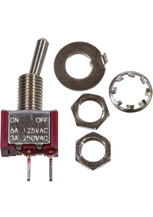 Daier MTS-101-A1, миниатюрный тумблер ON-OFF 2 контакта под пайку, красный тумблеры