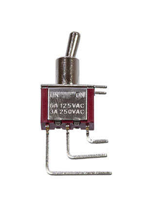 Daier MTS-102-C4-R, миниатюрный тумблер угловой ON-ON 3 контакта на плату, красный тумблеры