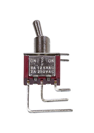 Daier MTS-103-C4-R, миниатюрный тумблер угл. ON-OFF-ON, 3 контакта на плату, красный тумблеры