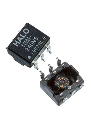HALO TGM-240NSRLTR, импульсный трансформатор 1.5кВrms 960мкГн 0.8Ом SMD GullWing трансформаторы сигнальные