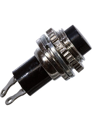 Китай DS-314 БФ черный, кнопка без фиксации на замыкание кнопки с подсветкой