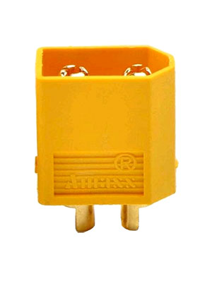  b XT60  b H-M, Plug; DC supply;  b XT60  b ; male; PIN:2; for cable; soldered; 30A; 500V