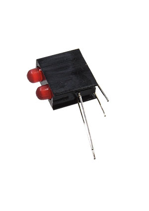 Kingbright L-7104GE/2ID, два красных светодиода 3мм в корпусе 20мКд 627нм индикаторы в корпусе