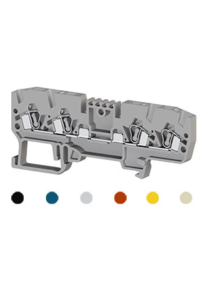 Klemsan YBK2,5C (бежевый), 326100 Клеммник пружинный 4-х выводной, 2,5 мм.кв. пружинные клеммы