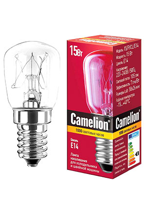 Camelion 15P/CL/E14, Лампа 15Вт, миниатюрная прозрачная, цоколь E14 лампы накаливания
