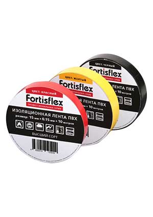 Fortisflex Изолента ПВХ 15x0.15х10 белая клейкая лента, изолента
