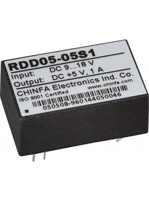 RDD05-05S1, ��������������� DC/DC, 5��, U��=9:18�, U���=5�/1�, �������� 1500� DC, DIP24, -25 �:+71 �