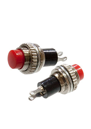 КИТАЙ DS-314, Кнопка, 2 конт., OFF- (ON), без фикс., 250В/0,50А, красный кнопки с подсветкой