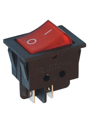 RS601-1010011R4B-ZP, ������������� ��������� ON-OFF 250� 6� ������� (= R19A-12BRBT-G, B100G-R SWR41)
