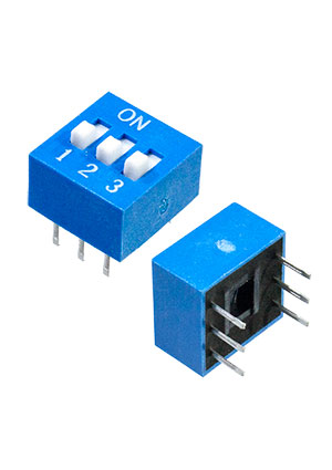 KLS KLS7-DS-03, DIP переключатель 3 поз шаг 2.54мм красный (=SWD1-3, DS-03) DIP-переключатели