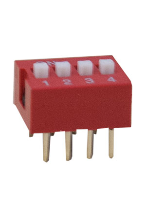 SWD1-4 (DS-04) (KLS7-DS-04)  DIP  4 ���., SWD1-4 (DS-04) (KLS7-DS-04) DIP 4 ���. ��� 2.54�� ��������