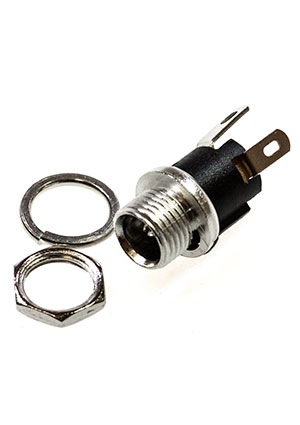 TC-025 2.0mm, Разъём питания штырьковый RUICHI TC-025 2.0 мм, монтаж на панель