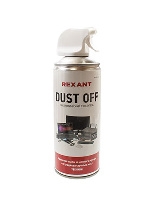 REXANT DUST OFF, 400 мл, Сжатый воздух (пневматический очиститель) аэрозоль очищающие средства для электроники