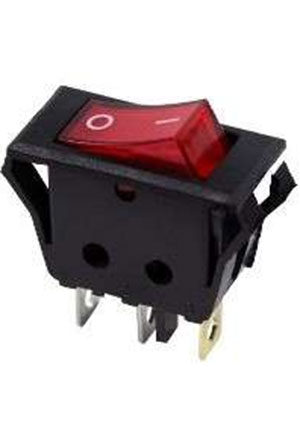 REXANT RWB-413 36-2225, выключатель клавишный 250В 15А (3с) ON-OFF красный с подсветкой переключатели клавишные