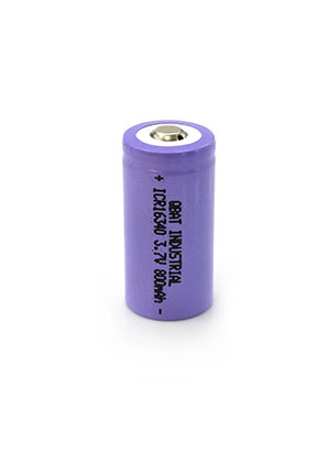 QBAT INDUSTRIAL ICR16340 700mAh (high top), Аккумулятор Li-ion, 800 mAh, 3.7V, без защиты аккумуляторы