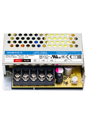 LM75-22B24, ��������������� AC-DC, 75��, ���� 165...264� AC 47...63 ��, ����� 24�/3.2�, �������� 400