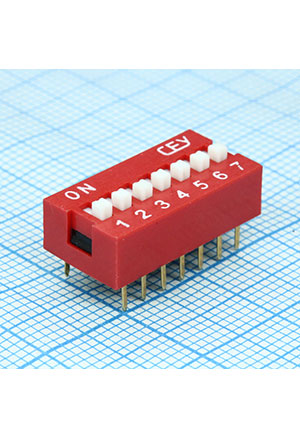Connfly DS1040-07RN, DIP переключатель 7pin красный DIP-переключатели