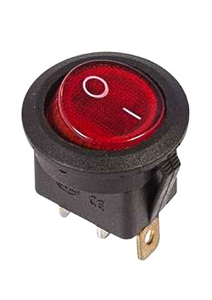 REXANT MIRS-101-8, выключатель красный круглый 250В 6А (3с) ON-OFF с подсветкой (RWB-214, SC-214) переключатели клавишные