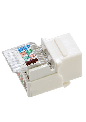 Rexant Keystone Jack RJ-45 (8P8C), самозажимной UTP неэкранированный, категория 5e, 180гр белый разъемы телефонные и сетевые