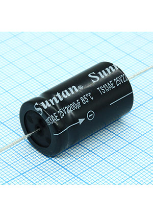 SUNTAN TS13AE1E222MSB000R, Axial, Axial 25V 2200uF /16*28/85 С конденсаторы электролитические аксиальные