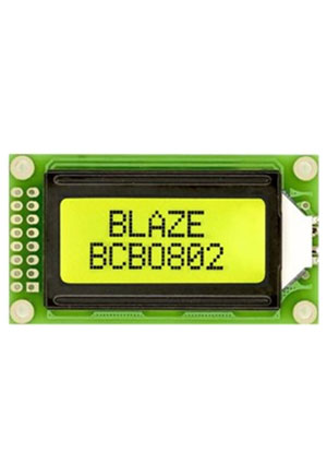 BLAZE BCB0802-02-LY-SPTWD, ЖКИ 8х2 символьный англо-русский с подсветкой ЖК индикаторы знакосинтезирующие