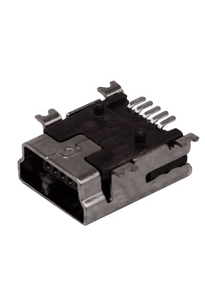 KLS L-KLS1-229-5FB-B-R, miniUSB B, розетка угловая на плату 5 контактов SMT разьемы USB