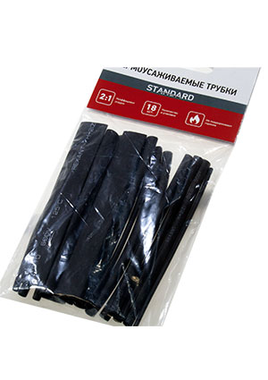 Rexant Набор термоусадочных трубок  STANDARD 2:1, (набор 18 шт.) трубка термоусадочная